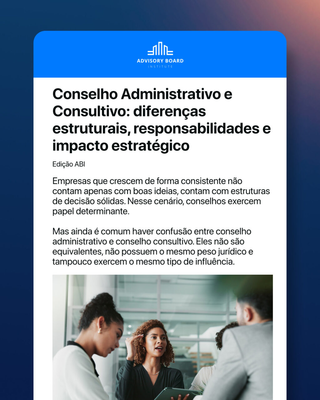 Instagram post from advisoryboardinstitute. This post is in position 1.