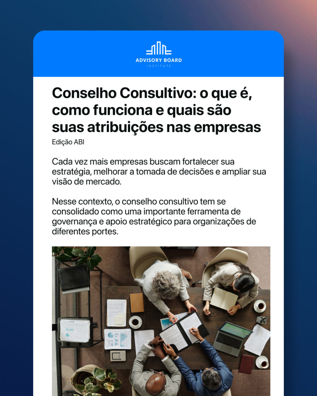 Instagram post from advisoryboardinstitute. This post is in position 1.