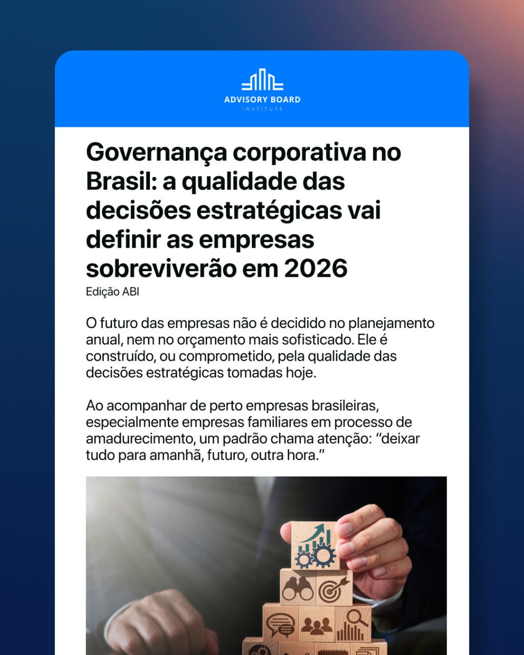 Instagram post from advisoryboardinstitute. This post is in position 1.