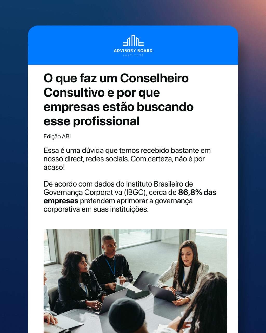 Instagram post from advisoryboardinstitute. This post is in position 1.